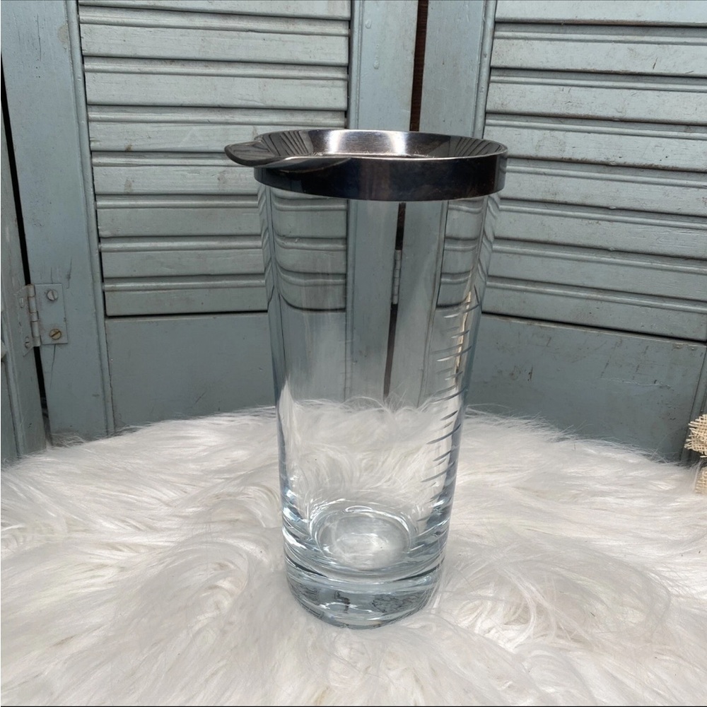 Georg Jensen 1156 Mounted Sterling Strombergshyttan Crystal Cocktail Pitcher